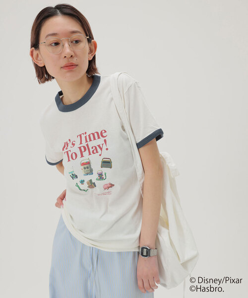 SLOBE citron.（スローブシトロン）の「SLOBE citron./トイ・ストーリー/リンガーTEE（Tシャツ/カットソー・レディース・グレー/ホワイト・FREE）」の14枚目の写真