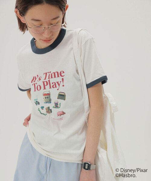 SLOBE citron.（スローブシトロン）の「SLOBE citron./トイ・ストーリー/リンガーTEE（Tシャツ/カットソー・レディース・グレー/ホワイト・FREE）」の13枚目の写真