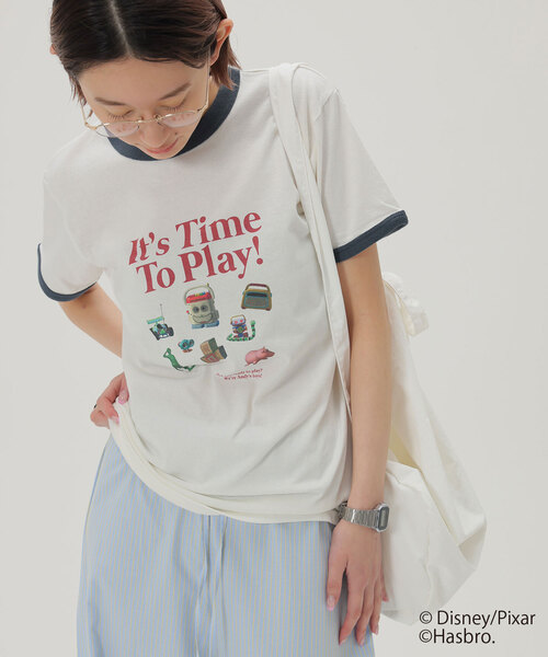 SLOBE citron.（スローブシトロン）の「SLOBE citron./トイ・ストーリー/リンガーTEE（Tシャツ/カットソー・レディース・グレー/ホワイト・FREE）」の12枚目の写真