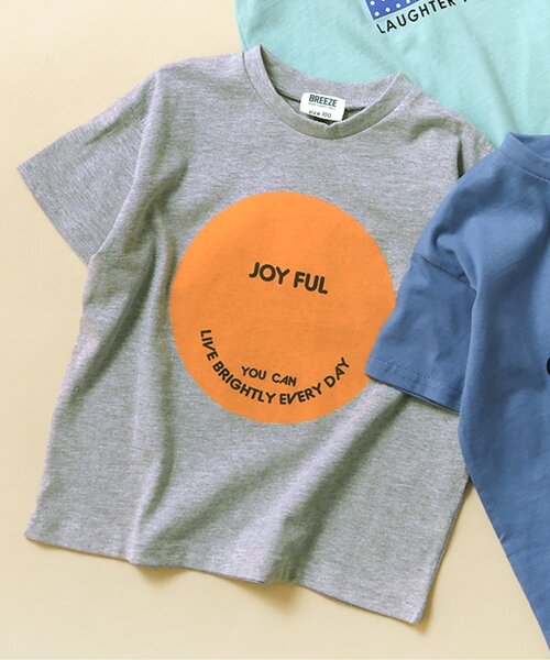 BREEZE（ブリーズ）の「【ユニセックス・12色】ヴィンテージバリエーションTシャツ_一部WEB限定サイズ（Tシャツ/カットソー・キッズ・アイボリー/ブラック/ブルー/グレー/グリーン/ライム/ベージュ/パープル/ネイビー/ミント/オレンジ/マスタード・120/130/90/110/80/100/160/150/140）」の3枚目の写真