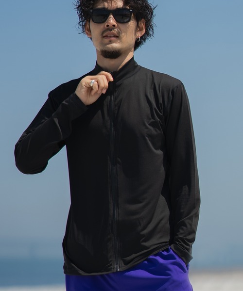 improves（インプローブス）の「ジップアップ 長袖 ラッシュガード（ラッシュガード・メンズ・チャコール/ネイビー/ブラック/ライム/ホワイト・X-LARGE/LARGE/MEDIUM）」の3枚目の写真