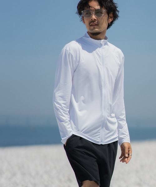 improves（インプローブス）の「ジップアップ 長袖 ラッシュガード（ラッシュガード・メンズ・チャコール/ネイビー/ブラック/ライム/ホワイト・X-LARGE/LARGE/MEDIUM）」の6枚目の写真