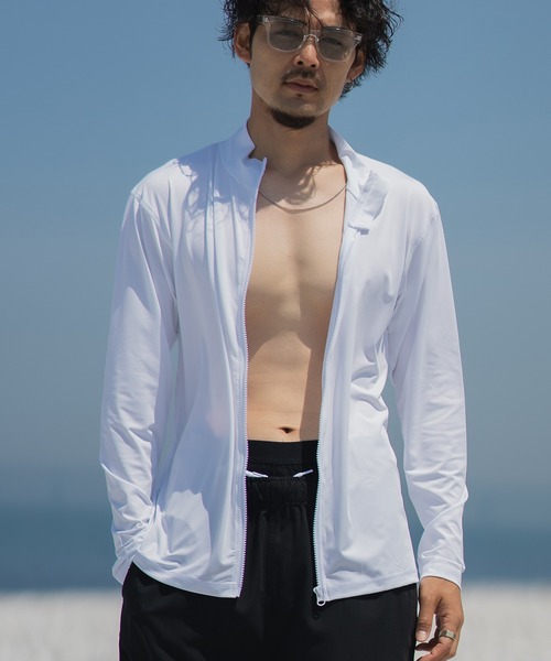 improves（インプローブス）の「ジップアップ 長袖 ラッシュガード（ラッシュガード・メンズ・チャコール/ネイビー/ブラック/ライム/ホワイト・X-LARGE/LARGE/MEDIUM）」の8枚目の写真