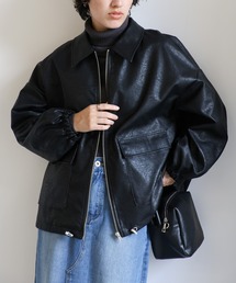 select MOCA | ファー襟付フェイクレザーブルゾン(ブルゾン)