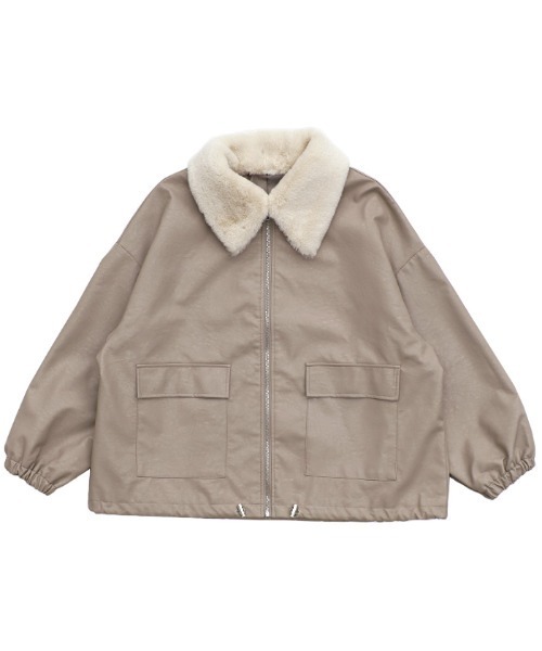 セール】ファー襟付フェイクレザーブルゾン（ブルゾン）｜select MOCA