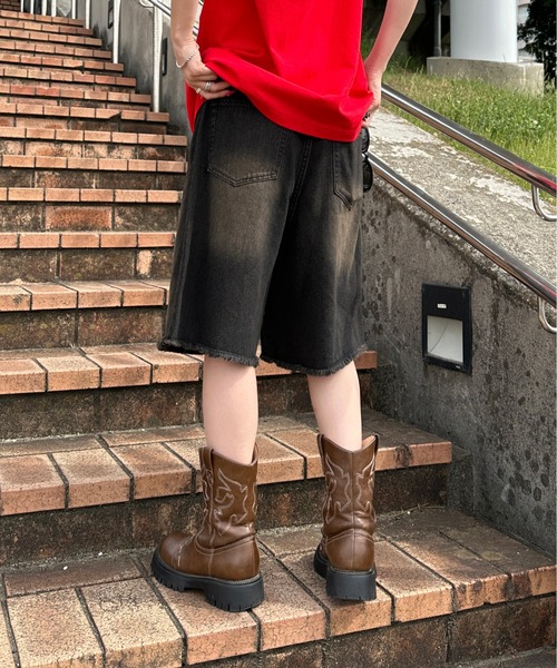 sedacle(セダクル)の「アソートダブルニーハーフパンツ(デニムパンツ・メンズ・ブラック/グレー/ブルー/インディゴブルー・MEDIUM/LARGE/SMALL)」の6枚目の写真