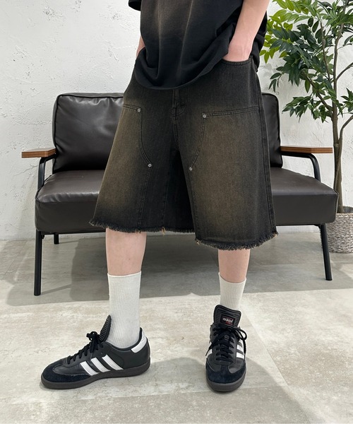sedacle(セダクル)の「アソートダブルニーハーフパンツ(デニムパンツ・メンズ・ブラック/グレー/ブルー/インディゴブルー・MEDIUM/LARGE/SMALL)」の12枚目の写真