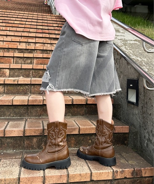 sedacle(セダクル)の「アソートダブルニーハーフパンツ(デニムパンツ・メンズ・ブラック/グレー/ブルー/インディゴブルー・MEDIUM/LARGE/SMALL)」の16枚目の写真
