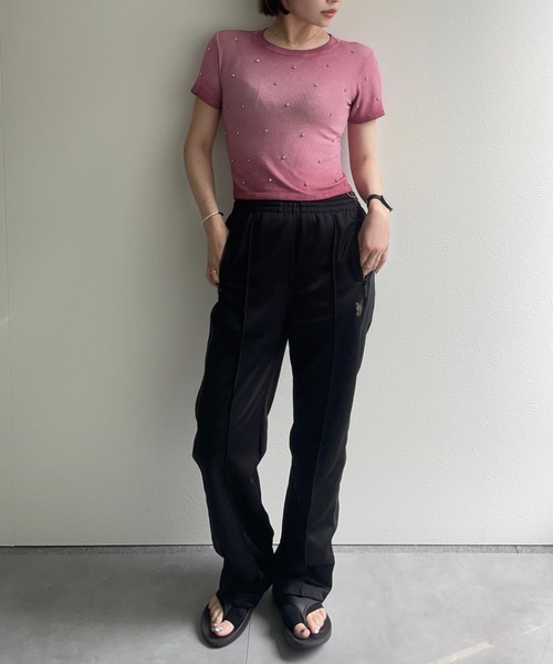 ap retro（アプレトロ）の「ラインストーンちびＴシャツ（Tシャツ/カットソー・レディース・ピンク/グレー/ブラック・FREE）」の13枚目の写真