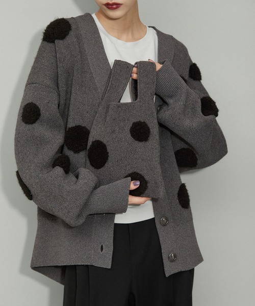 そらてん　アダムエロペ サステナブル　ループジャカードドットニッ WEB限定・サステナブル】ループジャカードドットミニBAG