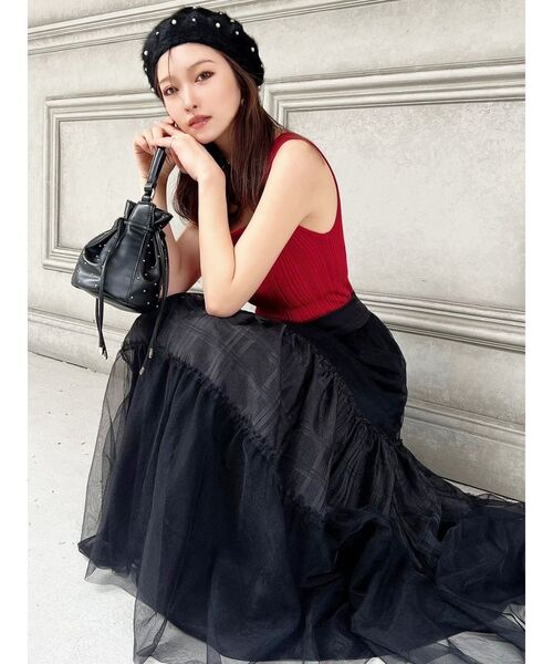 RESEXXY（リゼクシー）の「パールフラッフィーベレー帽（ハンチング/ベレー帽・レディース・ホワイト/ブラック・FREE）」の21枚目の写真