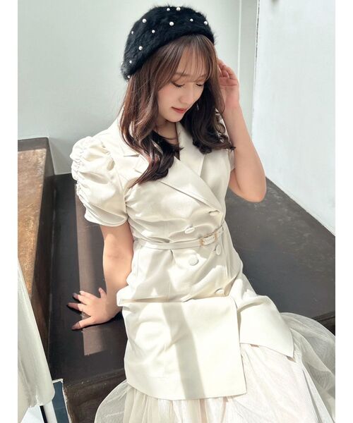 RESEXXY（リゼクシー）の「パールフラッフィーベレー帽（ハンチング/ベレー帽・レディース・ホワイト/ブラック・FREE）」の16枚目の写真