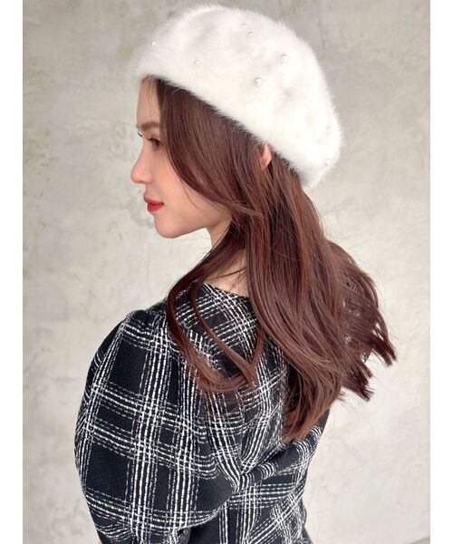 RESEXXY（リゼクシー）の「パールフラッフィーベレー帽（ハンチング/ベレー帽・レディース・ホワイト/ブラック・FREE）」の15枚目の写真
