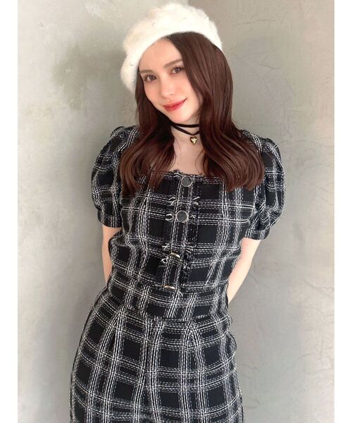 RESEXXY（リゼクシー）の「パールフラッフィーベレー帽（ハンチング/ベレー帽・レディース・ホワイト/ブラック・FREE）」の13枚目の写真