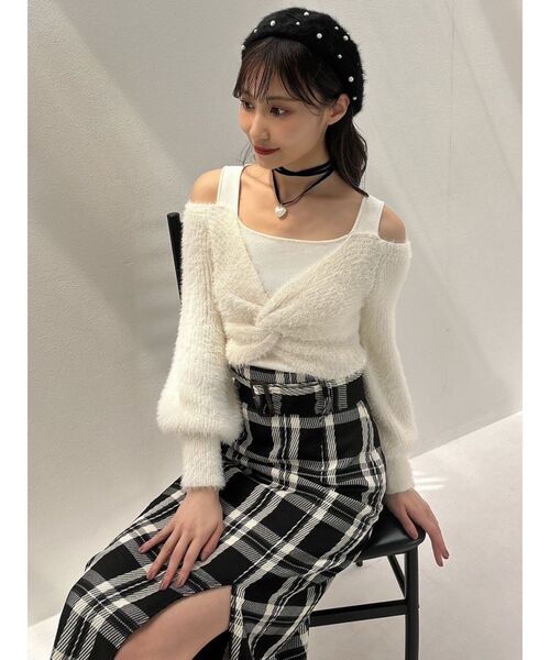 RESEXXY（リゼクシー）の「パールフラッフィーベレー帽（ハンチング/ベレー帽・レディース・ホワイト/ブラック・FREE）」の11枚目の写真