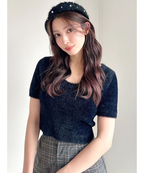 RESEXXY（リゼクシー）の「パールフラッフィーベレー帽（ハンチング/ベレー帽・レディース・ホワイト/ブラック・FREE）」の10枚目の写真