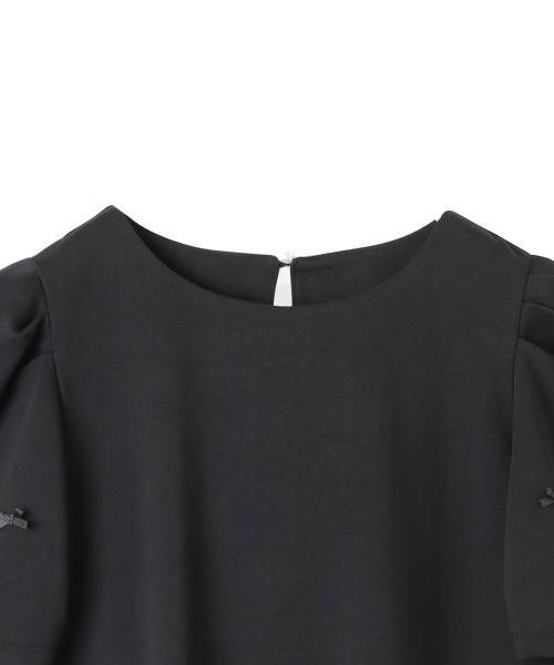 QUEENS COURT(クイーンズコート)の「袖リボンモチーフトップス≪洗濯機で洗える≫(Tシャツ/カットソー・レディース・ホワイト/ブラック・M)」の5枚目の写真