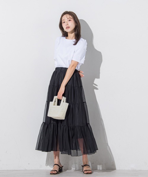 QUEENS COURT(クイーンズコート)の「袖リボンモチーフトップス≪洗濯機で洗える≫(Tシャツ/カットソー・レディース・ホワイト/ブラック・M)」の18枚目の写真