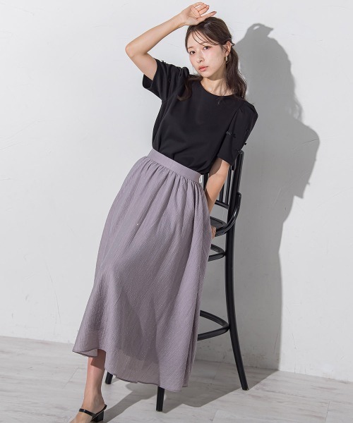 QUEENS COURT(クイーンズコート)の「袖リボンモチーフトップス≪洗濯機で洗える≫(Tシャツ/カットソー・レディース・ホワイト/ブラック・M)」の21枚目の写真