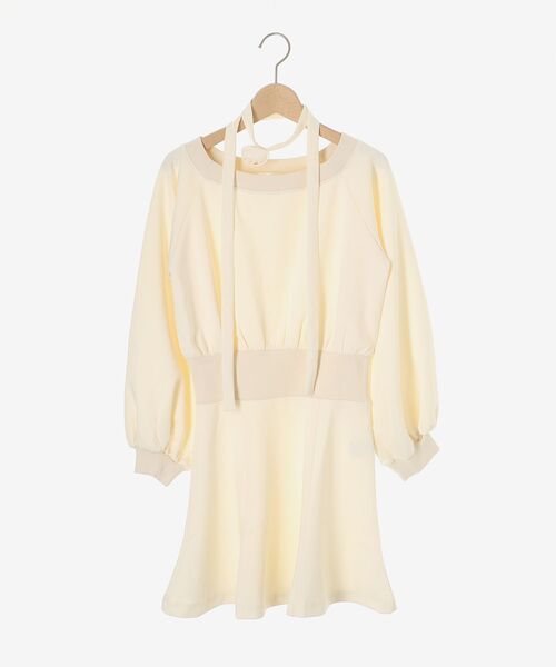 MAJESTIC LEGON（マジェスティックレゴン）の「フラワーチョーカー付きスウェットワンピ（ワンピース・レディース・アイボリー/ブラック/グレー・MEDIUM）」の11枚目の写真