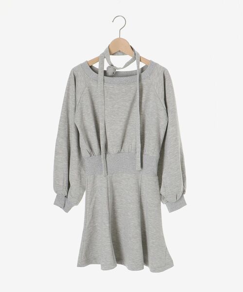 MAJESTIC LEGON（マジェスティックレゴン）の「フラワーチョーカー付きスウェットワンピ（ワンピース・レディース・アイボリー/ブラック/グレー・MEDIUM）」の12枚目の写真