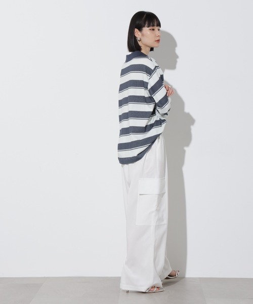 Apo(s)ture(アポスチャー)の「ARIA-024/マットウースBIGカーゴパンツ(カーゴパンツ・レディース・ブラック/カーキ/モカ/ホワイト・XS/S/M/L/XL)」の18枚目の写真