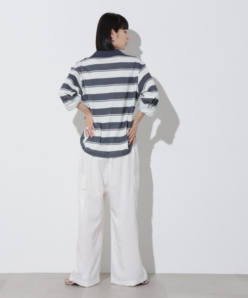 Apo(s)ture(アポスチャー)の「ARIA-024/マットウースBIGカーゴパンツ(カーゴパンツ・レディース・ブラック/カーキ/モカ/ホワイト・XS/S/M/L/XL)」の17枚目の写真