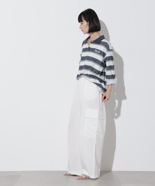 Apo(s)ture(アポスチャー)の「ARIA-024/マットウースBIGカーゴパンツ(カーゴパンツ・レディース・ブラック/カーキ/モカ/ホワイト・XS/S/M/L/XL)」の16枚目の写真