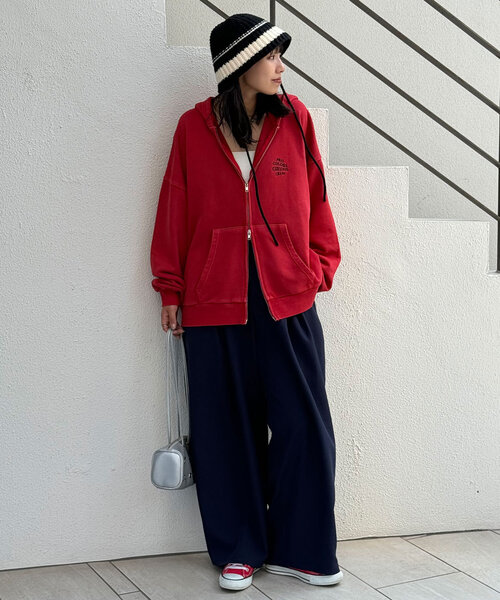 CIAOPANIC（チャオパニック）の「ボーダーニットバケットハット（ニットキャップ/ビーニー・レディース・オフホワイト/ブラック/グレー/ブラウン・ONE SIZE）」の14枚目の写真