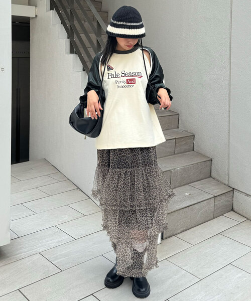 CIAOPANIC（チャオパニック）の「ボーダーニットバケットハット（ニットキャップ/ビーニー・レディース・オフホワイト/ブラック/グレー/ブラウン・ONE SIZE）」の13枚目の写真