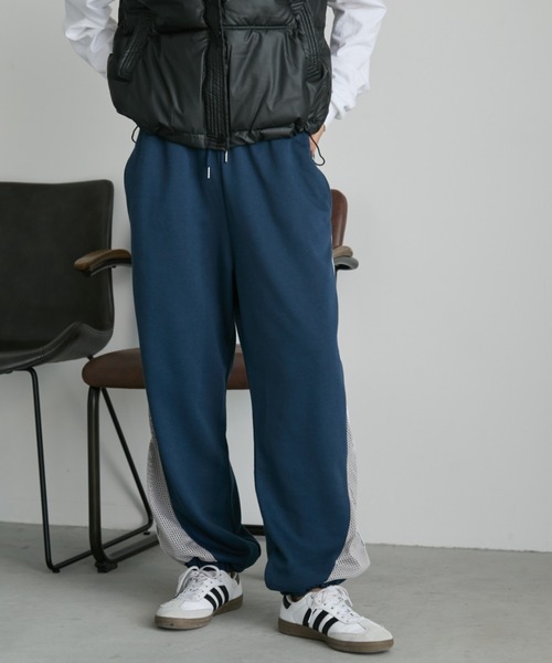 Auntie Rosa Holiday(アンティローザホリデー)の「トラックメッシュイージースウェットパンツ(スウェットパンツ・レディース・グレー/ネイビー・FREE)」の3枚目の写真