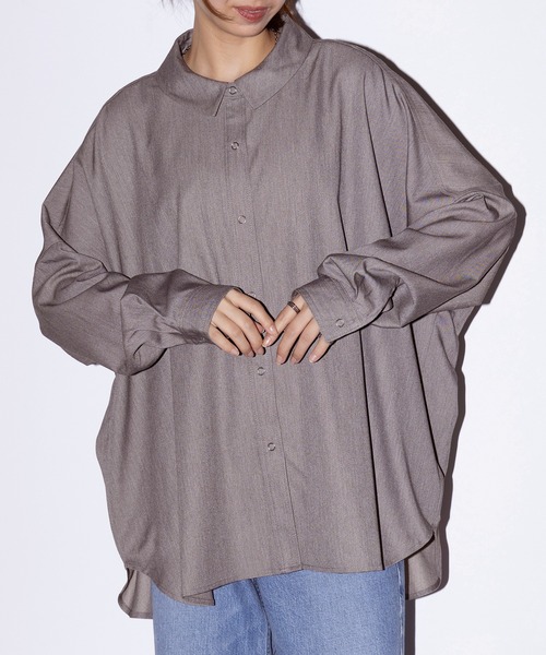 メゾンブリーズレヴール MAISON BREEZE reveur バックシャーリングシャツ シャツ 長袖 ゆったり オーバーサイズ 無地 244027 メゾンブリーズレヴール MAISON BREEZE reveur バック