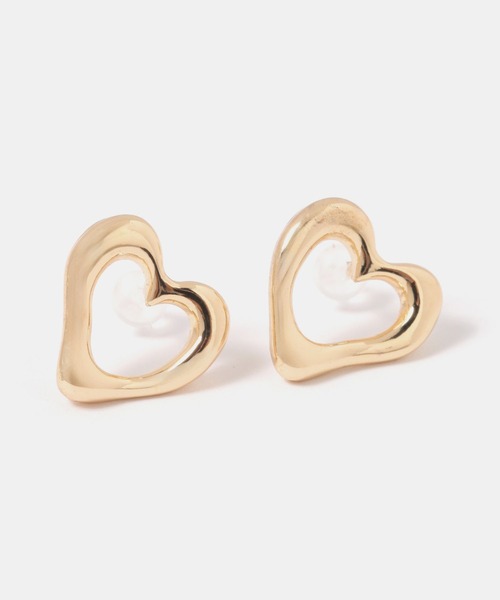 FOREVER 21（フォーエバー トゥエンティーワン）の「ハート樹脂ピアス（ピアス（両耳用）・レディース・ゴールド/ブラック/シルバー・FREE）」の3枚目の写真