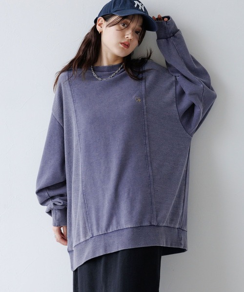 RAGEBLUE（レイジブルー）の「リメイク風/ドッキングピグメントスウェット（スウェット・レディース・アイボリー/ブルー/スミクロ・FREE）」の3枚目の写真