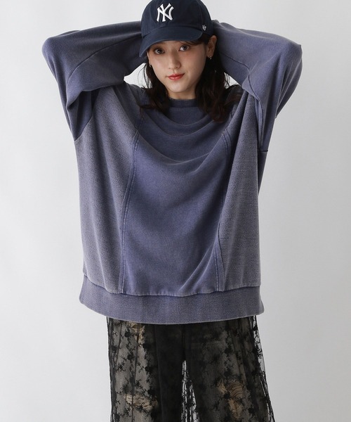 RAGEBLUE（レイジブルー）の「リメイク風/ドッキングピグメントスウェット（スウェット・レディース・アイボリー/ブルー/スミクロ・FREE）」の11枚目の写真