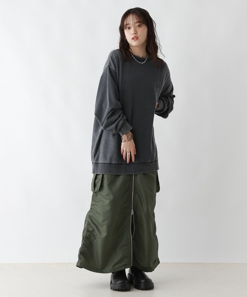 RAGEBLUE（レイジブルー）の「リメイク風/ドッキングピグメントスウェット（スウェット・レディース・アイボリー/ブルー/スミクロ・FREE）」の14枚目の写真