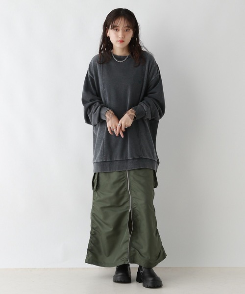 RAGEBLUE（レイジブルー）の「リメイク風/ドッキングピグメントスウェット（スウェット・レディース・アイボリー/ブルー/スミクロ・FREE）」の15枚目の写真