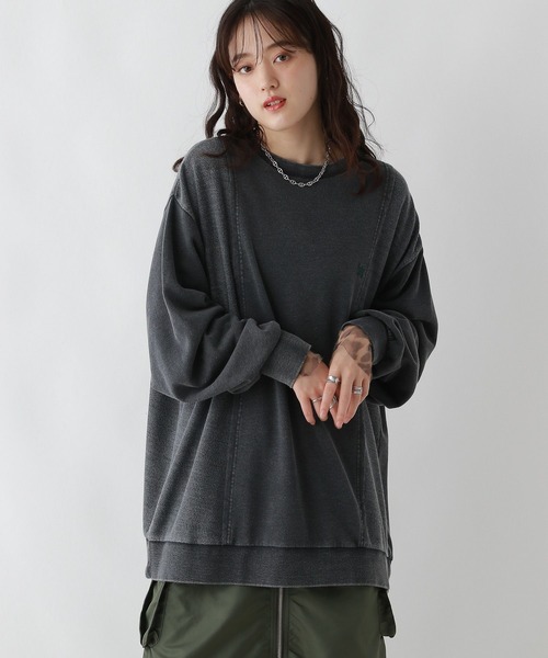 RAGEBLUE（レイジブルー）の「リメイク風/ドッキングピグメントスウェット（スウェット・レディース・アイボリー/ブルー/スミクロ・FREE）」の16枚目の写真