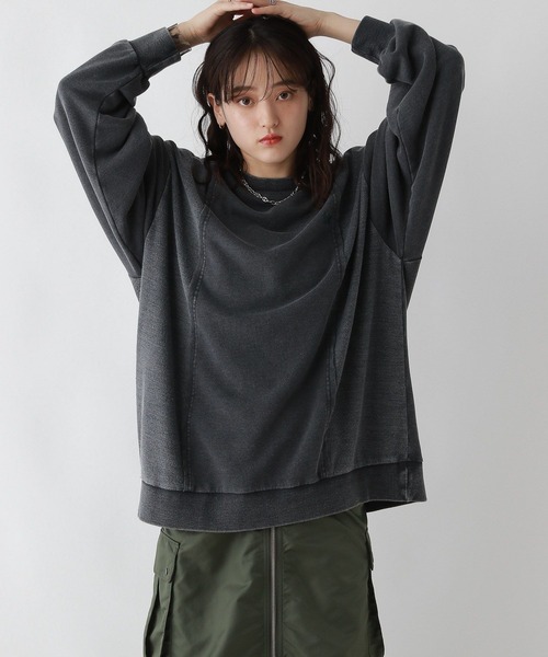 RAGEBLUE（レイジブルー）の「リメイク風/ドッキングピグメントスウェット（スウェット・レディース・アイボリー/ブルー/スミクロ・FREE）」の19枚目の写真