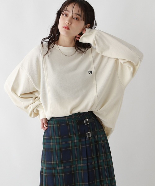 RAGEBLUE（レイジブルー）の「リメイク風/ドッキングピグメントスウェット（スウェット・レディース・アイボリー/ブルー/スミクロ・FREE）」の6枚目の写真