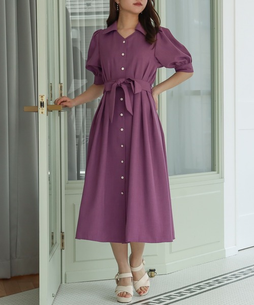 セール】リネンライクシャツワンピース（ワンピース）｜ASTORIA ODIER