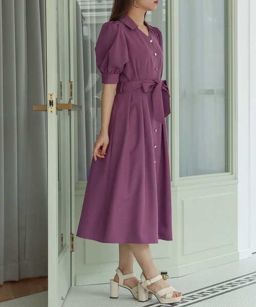 セール】リネンライクシャツワンピース（ワンピース）｜ASTORIA ODIER