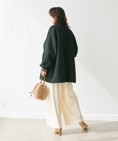 RIVE DROITE（リヴドロワ）の「【軽い着心地】ウールリバーミドルコート（その他アウター・レディース・ブラック/グレイッシュベージュ/グレー/ミント・FREE）」の13枚目の写真