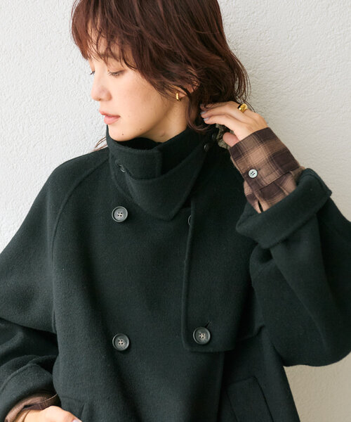 RIVE DROITE（リヴドロワ）の「【軽い着心地】ウールリバーミドルコート（その他アウター・レディース・ブラック/グレイッシュベージュ/グレー/ミント・FREE）」の15枚目の写真