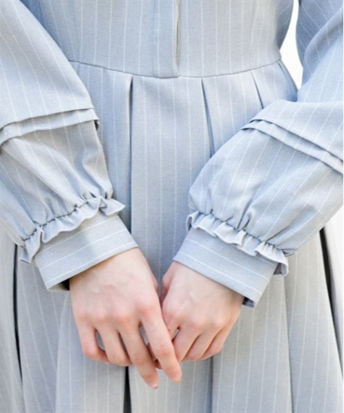 axes femme（アクシーズファム）の「リボン付きプリーツミニワンピース（ワンピース・レディース・グレー/ネイビー/ホワイト・FREE）」の18枚目の写真