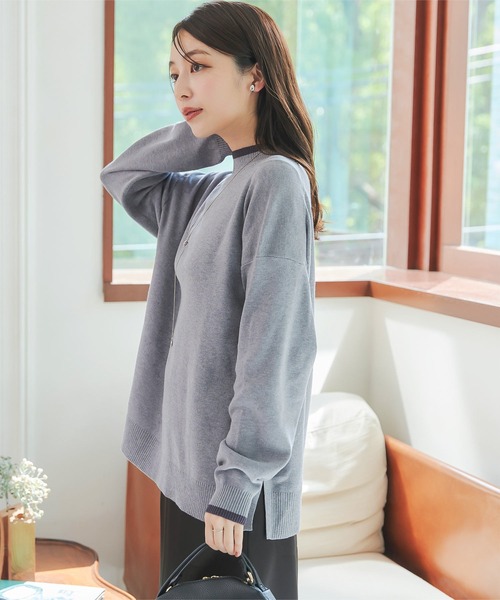 セール】選べる2サイズ アンチピリングスタンドニット（ニット