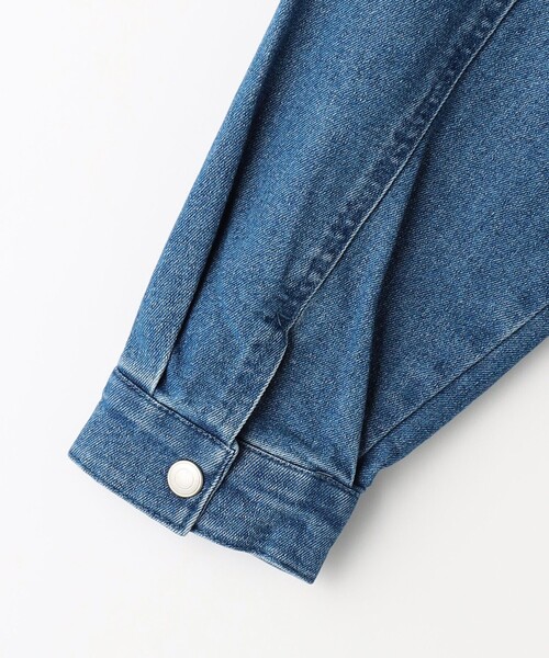 green label relaxing（グリーンレーベルリラクシング）の「TJ ノーカラー デニム ジャケット EMB  / キッズ  100cm-130cm - ストレッチ -（デニムジャケット・キッズ・ブラック/コバルトブルー・120cm/130cm/100cm/110cm）」の7枚目の写真