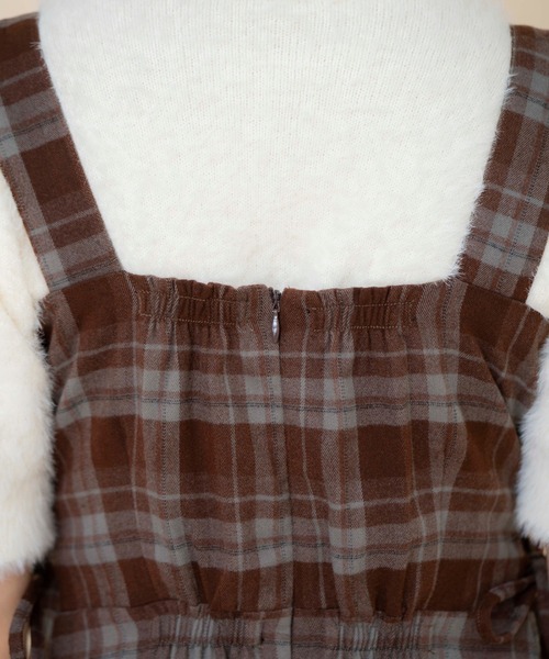 REDYAZEL（レディアゼル）の「【セットアップ可能】チェックドロストミニワンピース（ワンピース・レディース・グレー/グリーン/ブラウン・SMALL/MEDIUM）」の19枚目の写真