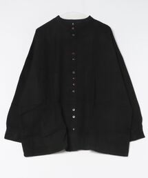 【チャイハネ】コットンヘリンボーン バンドカラーMEN'Sシャツ