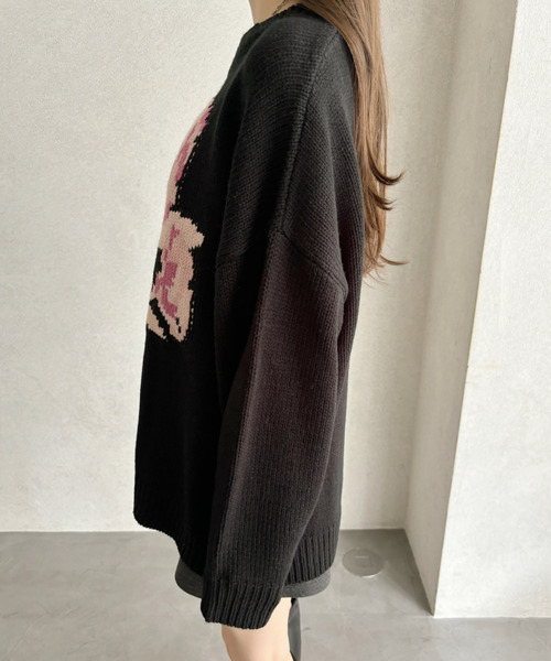 セール】ローズ ジャガード オーバーサイズ ニット（ニット/セーター